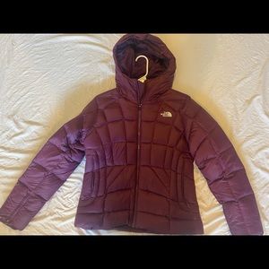 North face purple puffy jacket